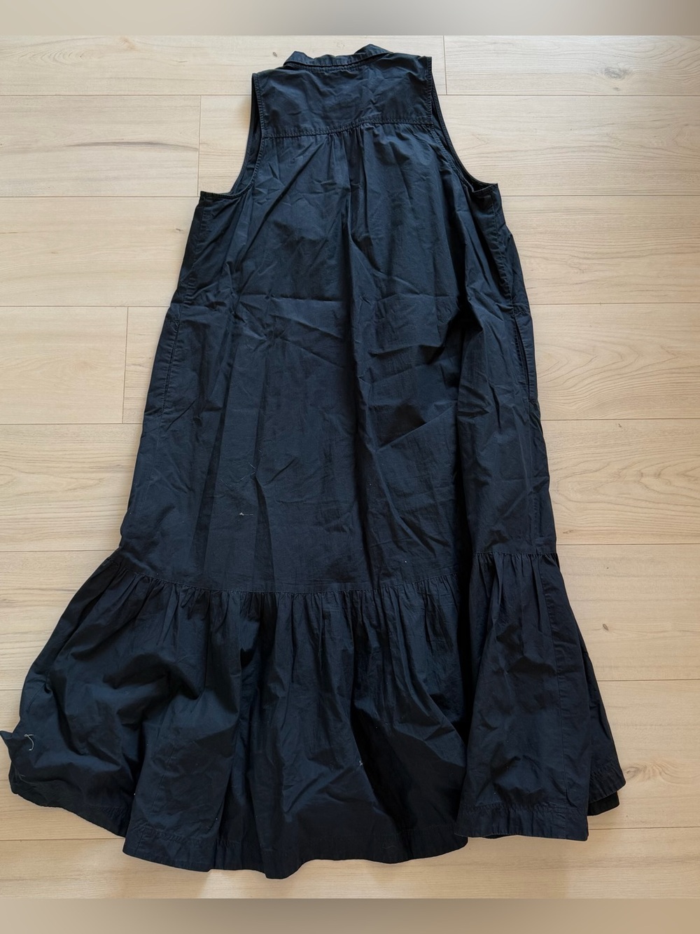 Anthropologie Black Sleeveless Button-Front Midi Dress - Picture 4 of 4